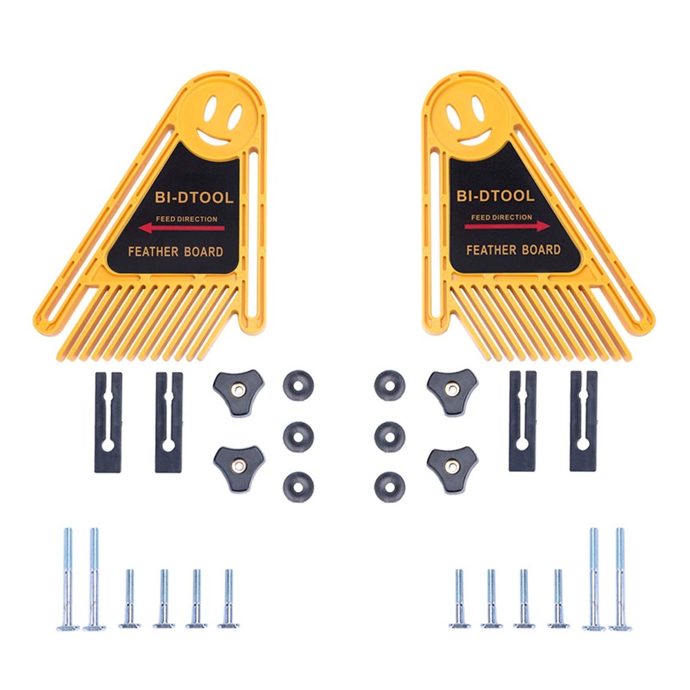 Double Featherboards 2-Pack Adjustable Table Saw Bandsaw Safety Guides-image