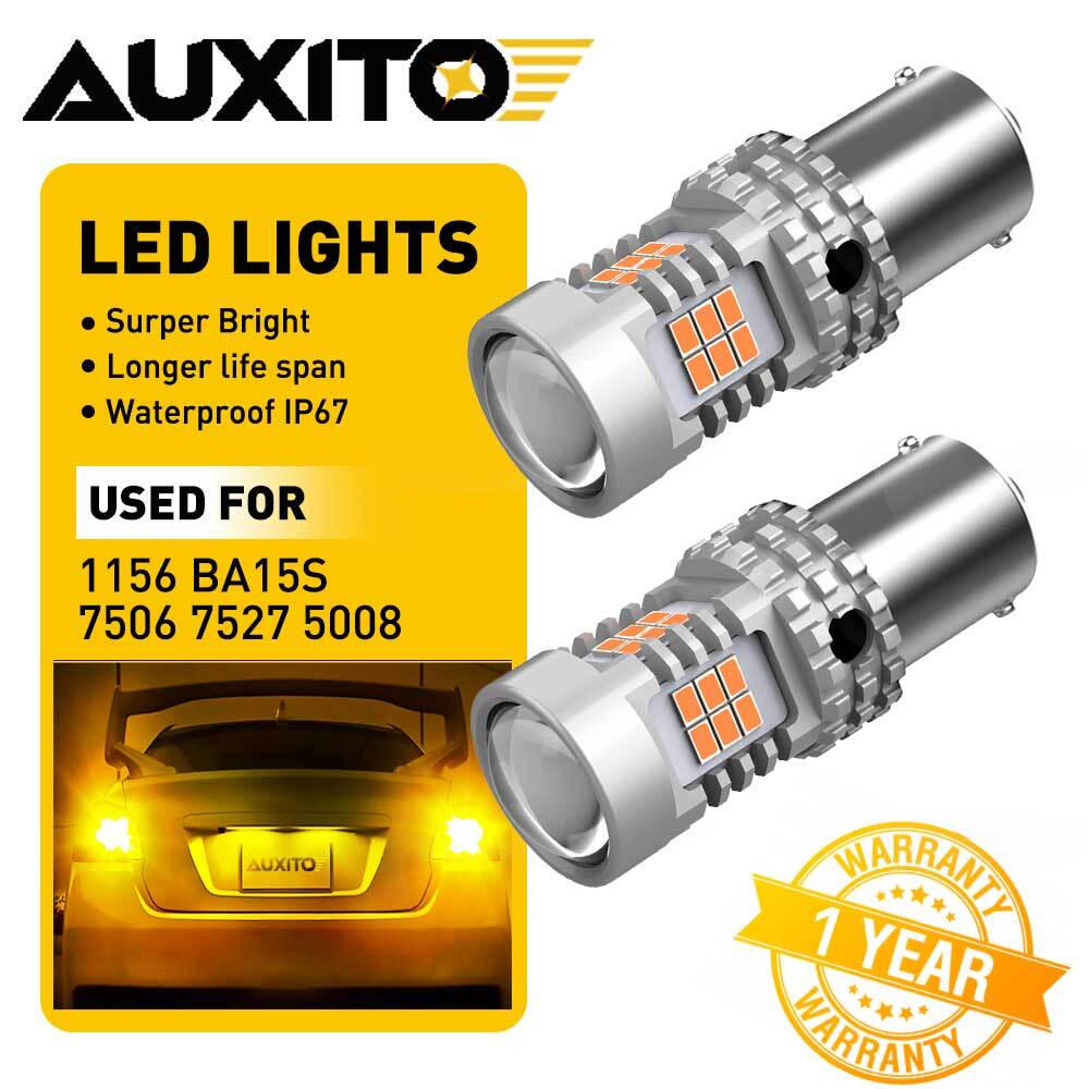 AUXITO CANBUS 1156 LED Amber Turn Signal Blinker Indicator Hi Power Light Bulbs