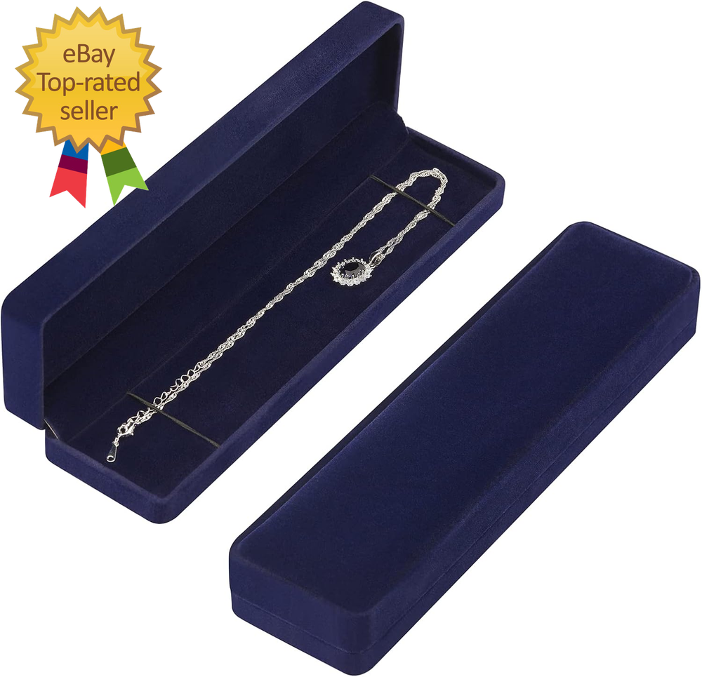2-Piece Velvet Jewelry Chain Necklace & Bracelet Gift Box Set