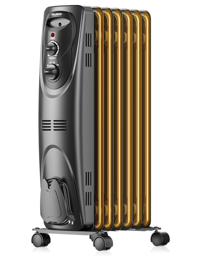 Oil Filled Radiator Heater for indoor use Large Room Safe with Thermostat, 15...