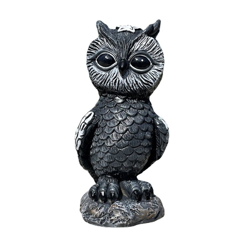 Halloween Witches Owl Statue Resin Ornament Animal Figurine Sculpture Decor