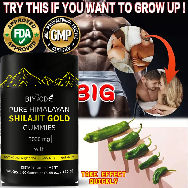 100% Pure Himalayan Shilajit Gummies Stress Relief w/ AshwagandhaChaga Mushroom