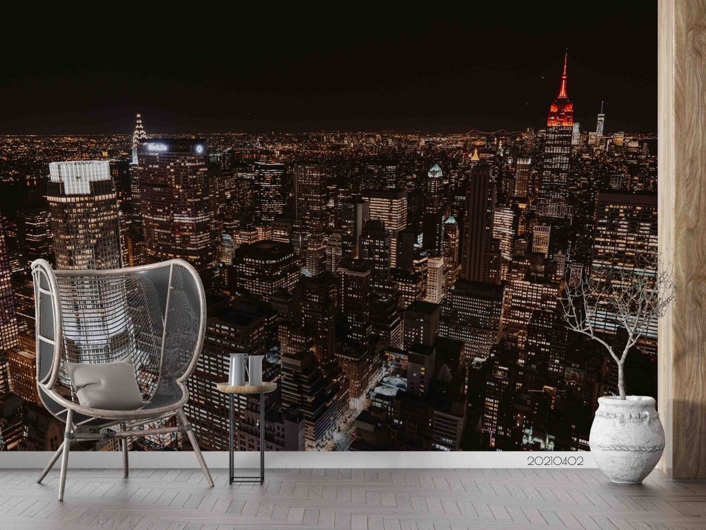 3D City Architecture Nightscape Wall Murals Wallpaper Murals Wall Sticker 9