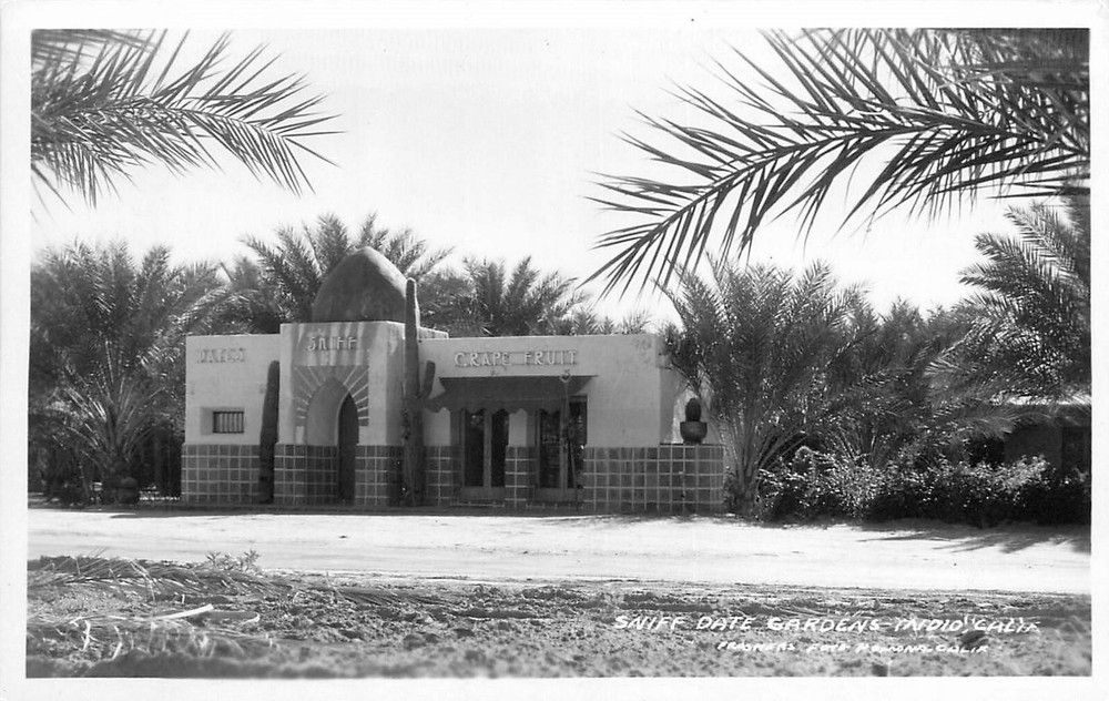 1920s Indio California Sniff Date Gardens Frashers Postcard RPPC 25-1268