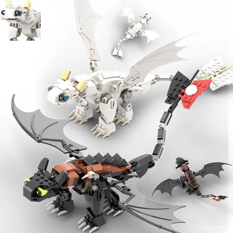 Toothless Night Light Fury Dragon Building Blocks Set MOC Bricks Educational Toy