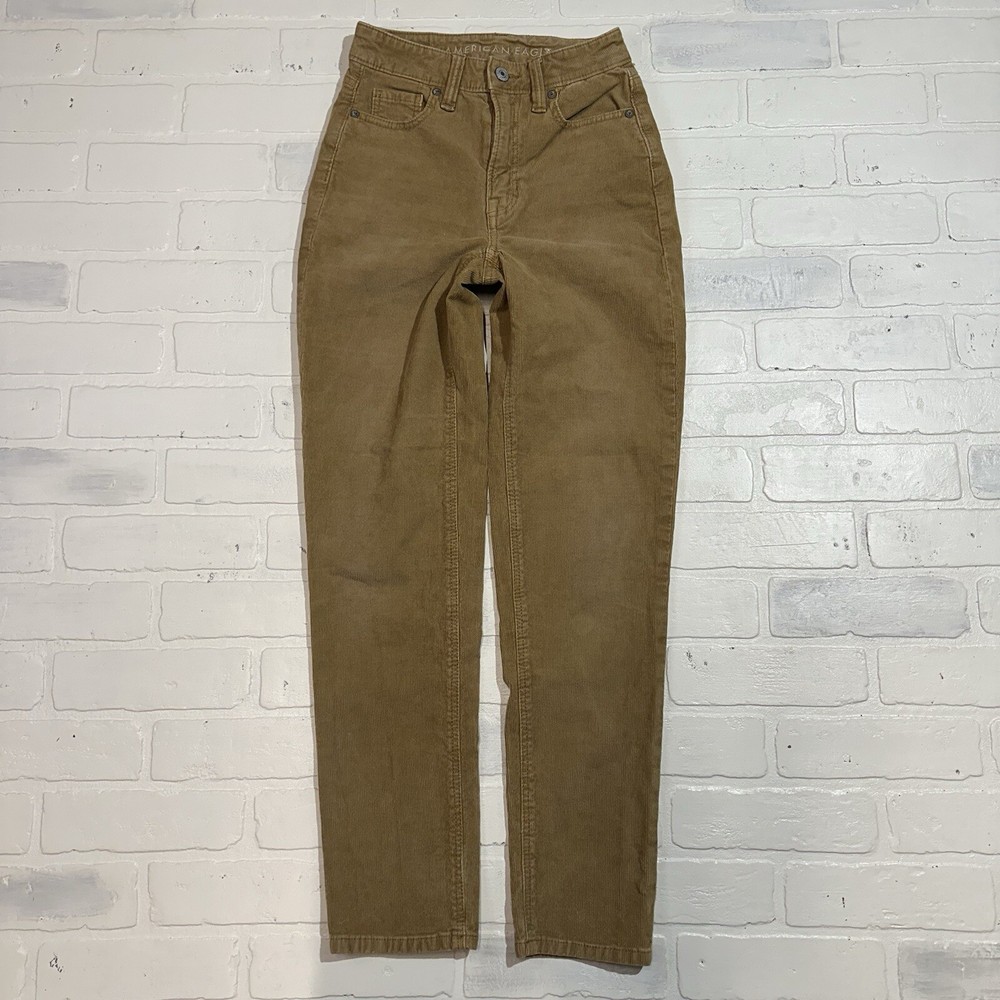 AE Stretch Corduroy Super High-Waisted Skinny Straight Pants Ladies