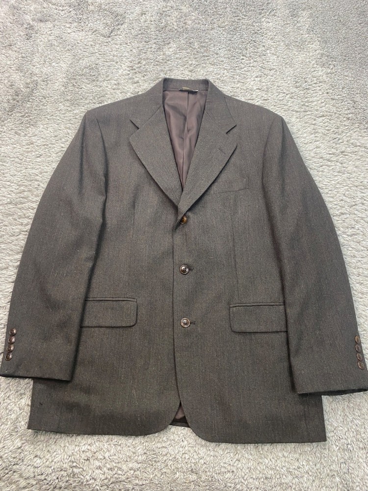 Vtg Gap Jacket Mens 40R Brown Worsted Wool Sports Coat Blazer 90s Made In USA
