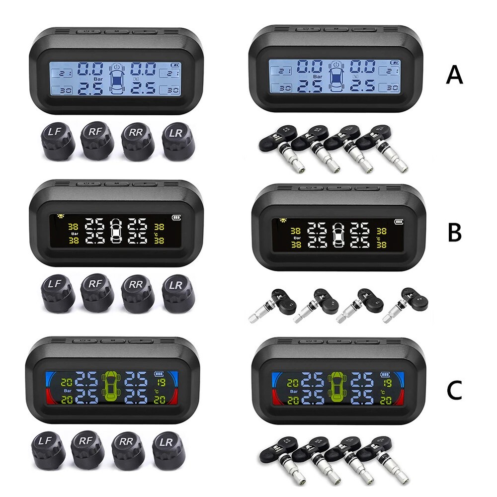 Solar-Powered Universal Wireless TPMS with LCD Clock Display