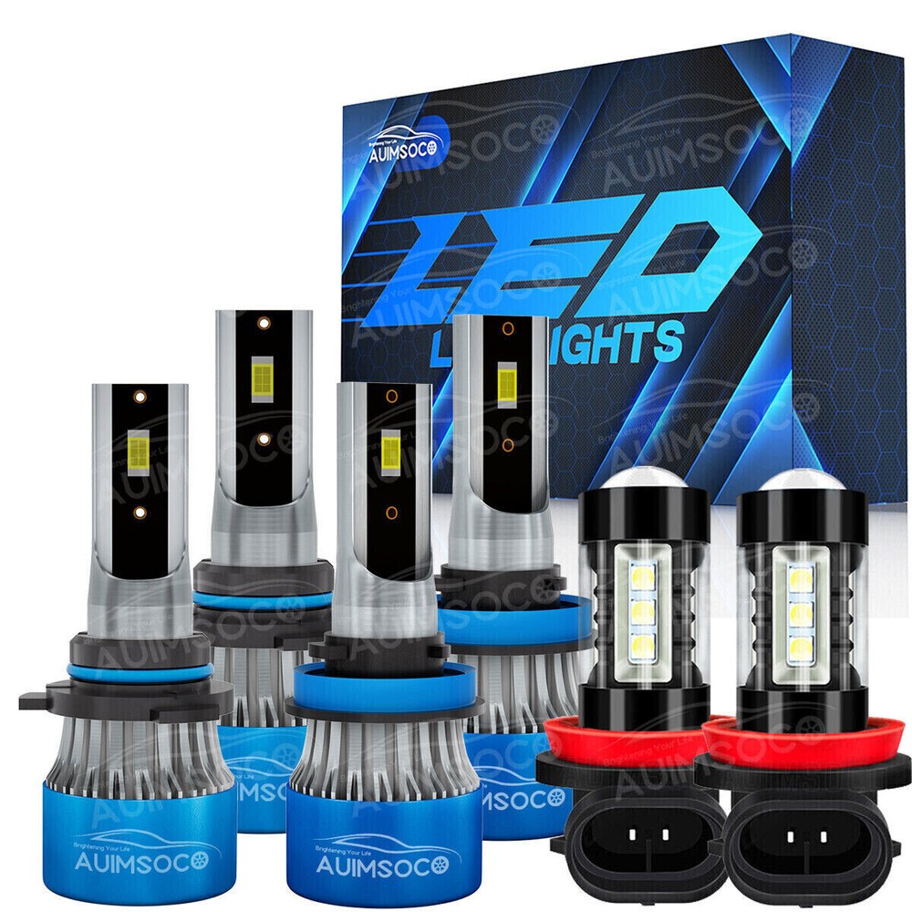 LED Lamp Bulbs Kit High/Low Beam + Fog Light 6X For Mercury Sable 2008-2009