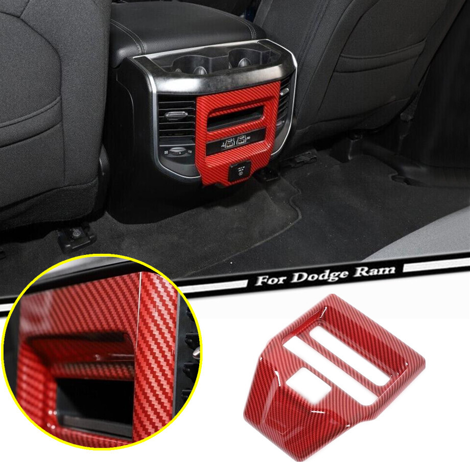 2020-2024 Dodge RAM 1500 Red Carbon Fiber Rear Vent Trim Cover