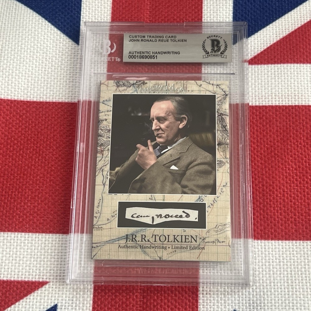 J.R.R. Tolkien LOTR Handwritten Word Cut from Autograph Signed Beckett BAS