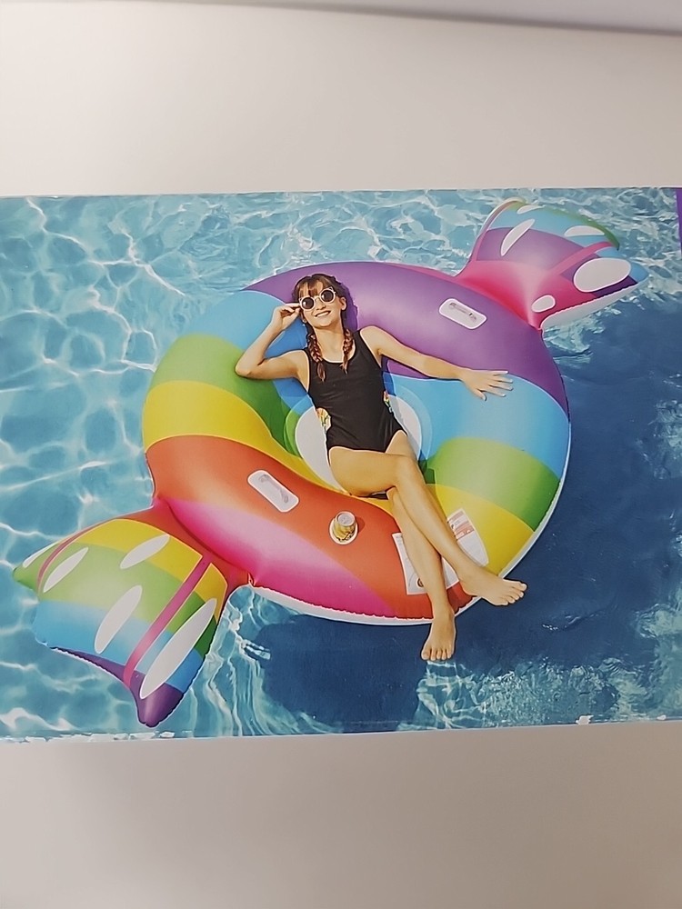 Members Mark Oversized Pool Float with Candy Design, Cupholder, Mesh Seat & Handles - New-image