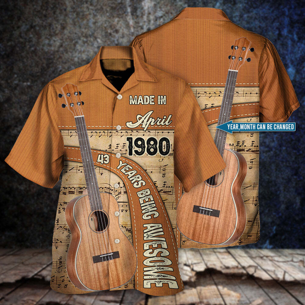 Personalized Guitar Love Years Of Being Awesome Hawaiian Shirt