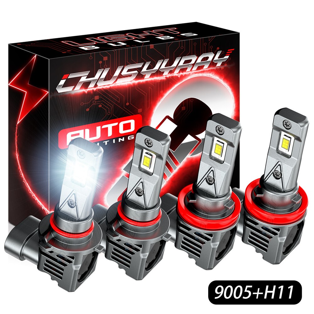 For Silverado 1500 Tahoe 2007-2014 4X White 9005 H11 LED Headlight Bulbs Kit