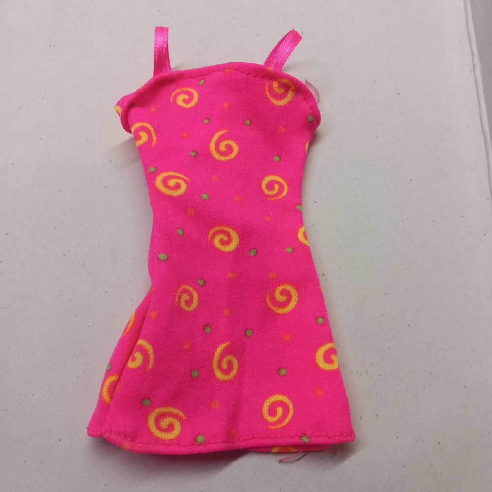 Barbie Doll Clothes Ruffle Fun Swirls Pink Dress