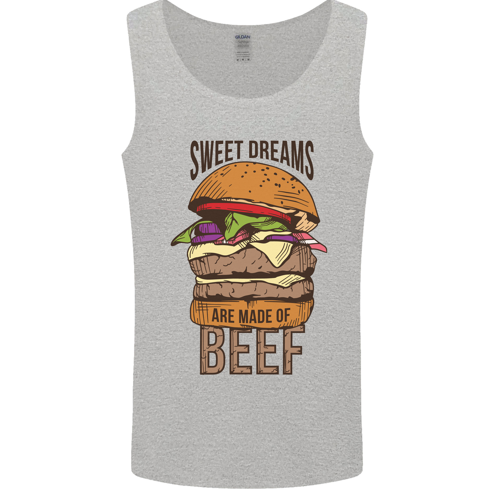 Sweet Dreams are Made of Beef BBQ Chef Mens Vest Tank Top