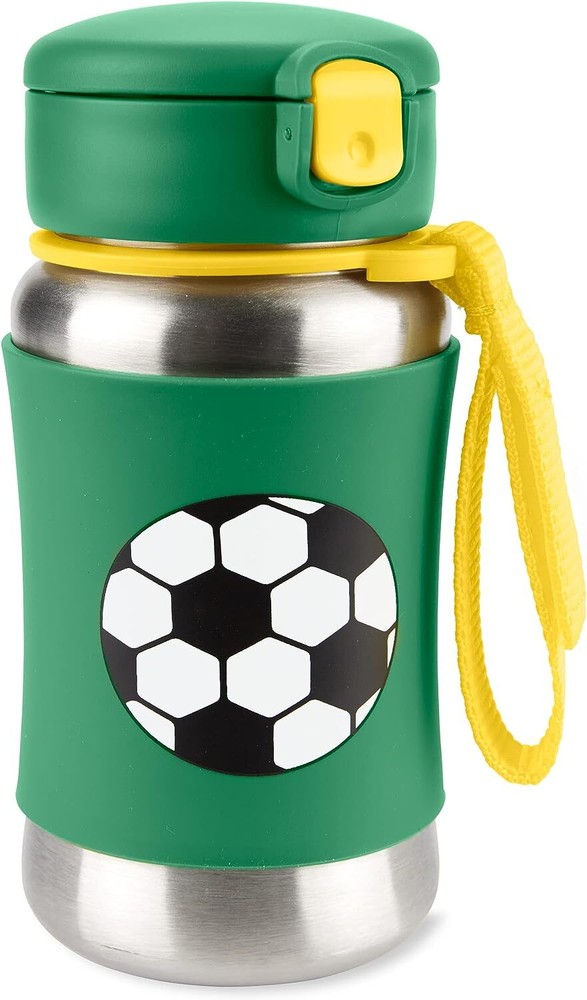 Back to School Toddler Sippy Cup with Straw Stainless Steel Straw Bottle Soccer-image
