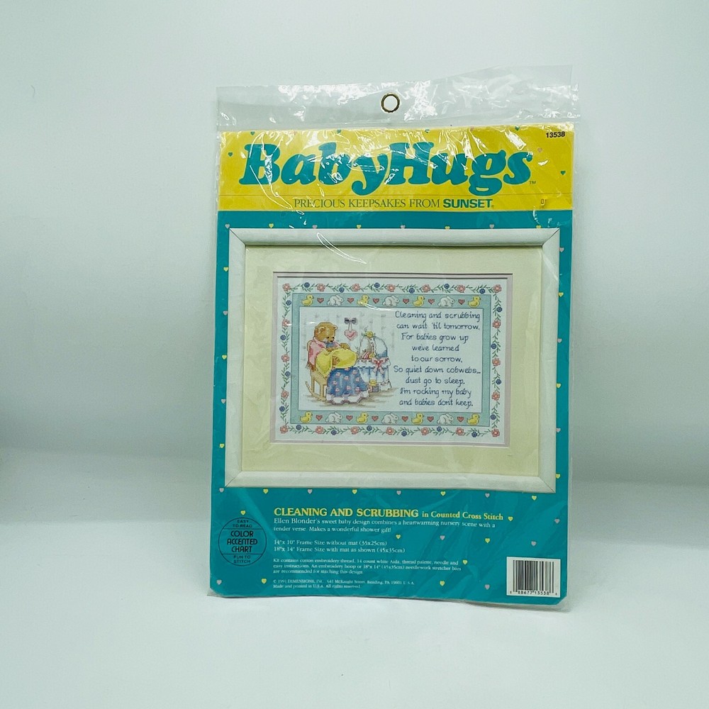 Sunset Baby Hugs Cross Stitch Kit by Ellen Blonders for Cleaning & Scrubbing  