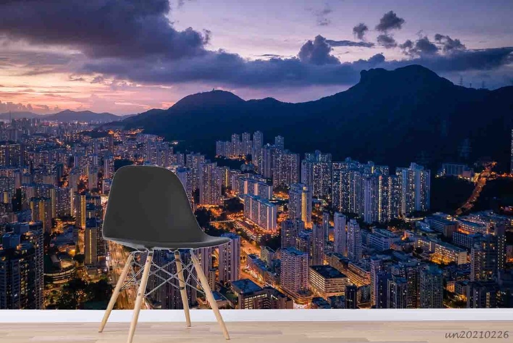 3D Sky Mountain City Landscape Wall Murals Wallpaper Murals Wall Sticker