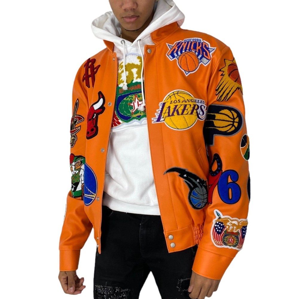 Men's Bomber Jacket Handmade Genuine Cowhide Leather Fashion Varsity Jacket