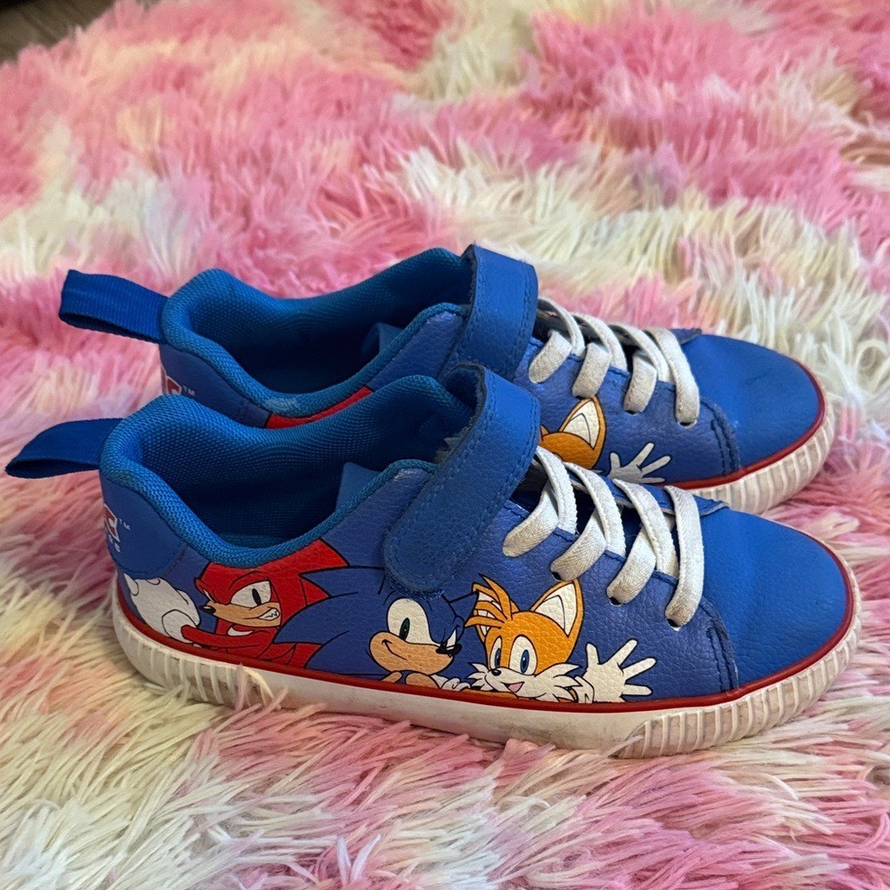 H&M Vibrant Blue Kids Sneakers with Fun sonic Characters