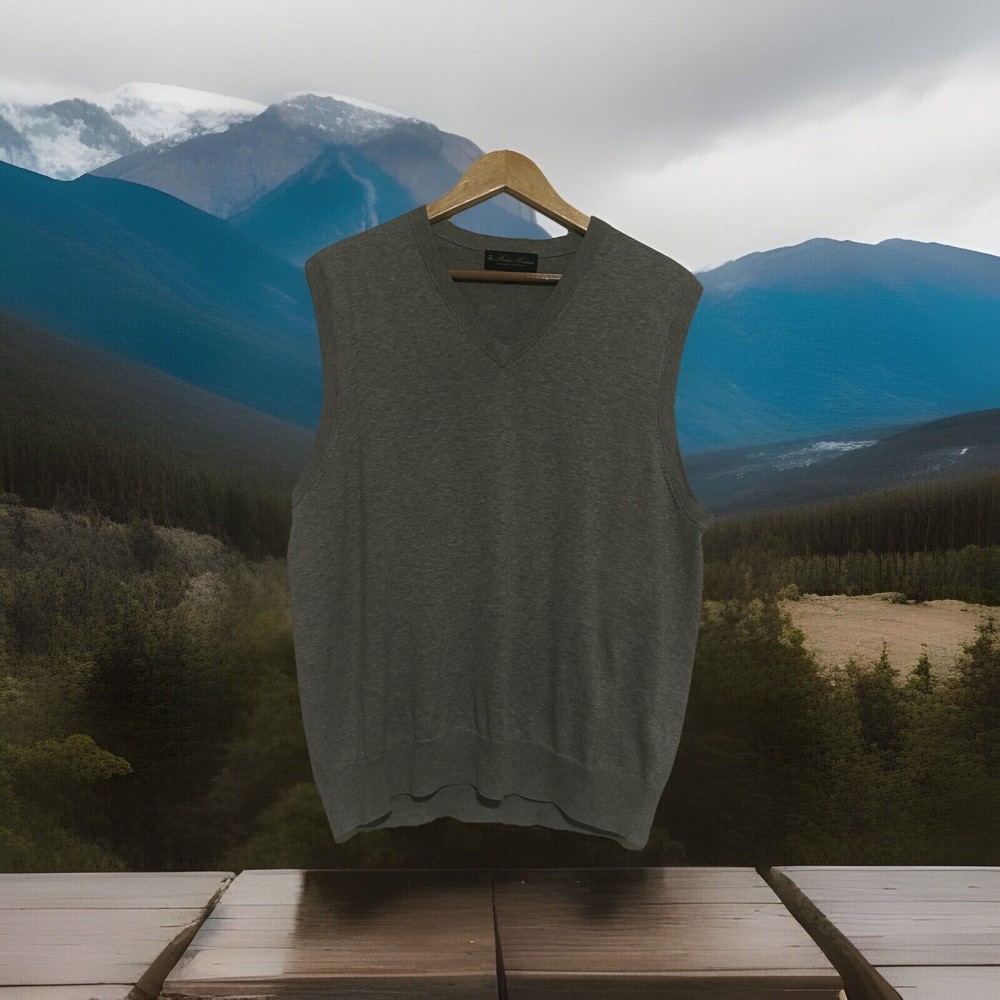 BROOKS BROTHERS Men’s Supima Cotton Grey Vest Size L