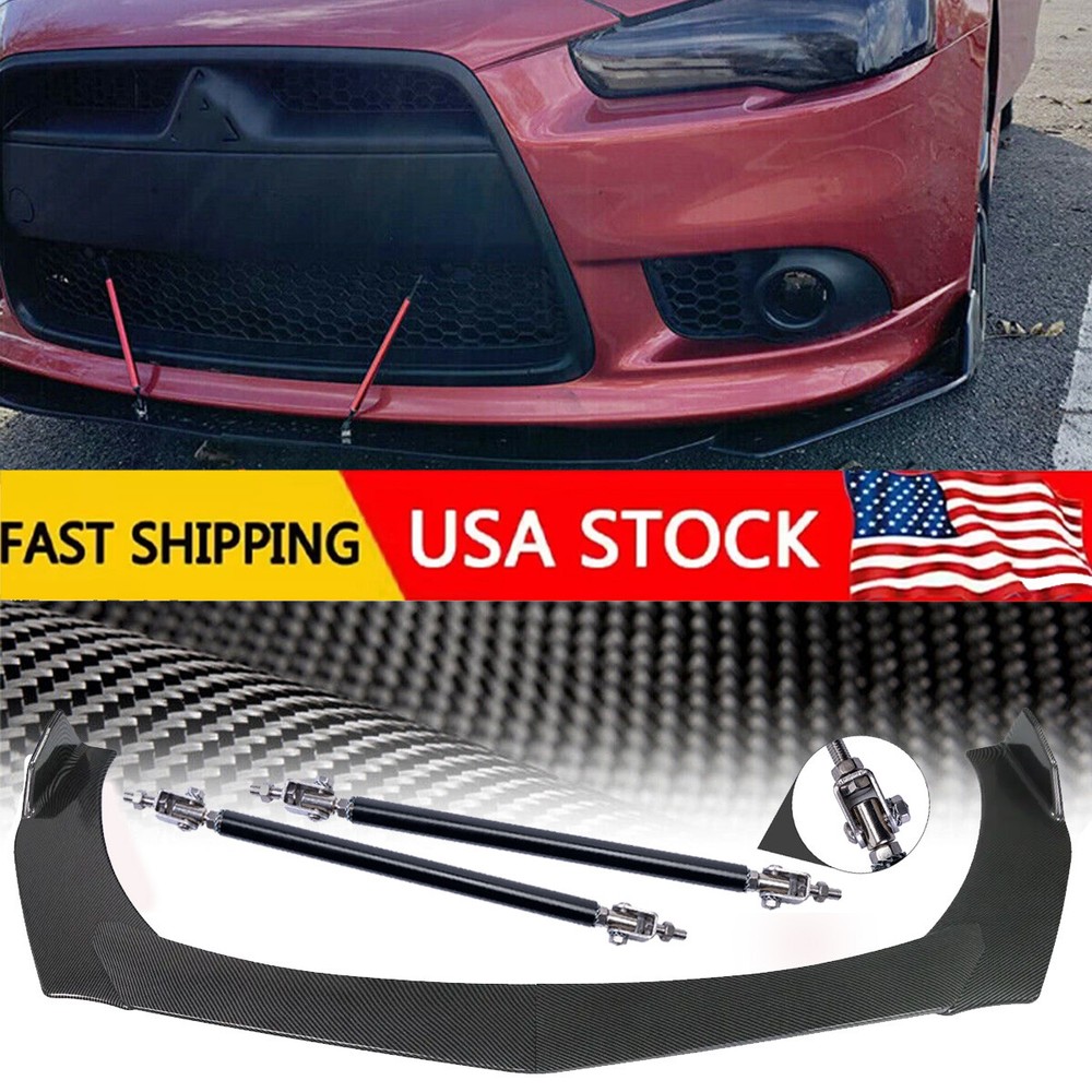 Front Lip Bumper Body Kits+Splitter Spoiler Carbon Fiber For Mitsubishi Lancer