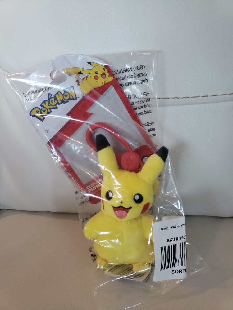 Pokemon Clip On Pikachu Bag Back Pack Clip-On Plush, Brand New