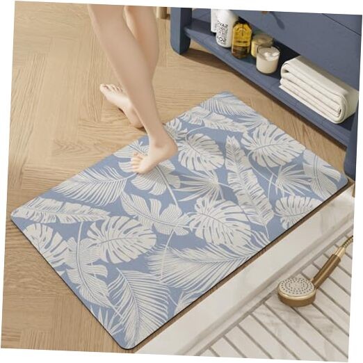 Ultra Thin Non-Slip Super Absorbent Rubber Bath Mat 17x30 Feather Light