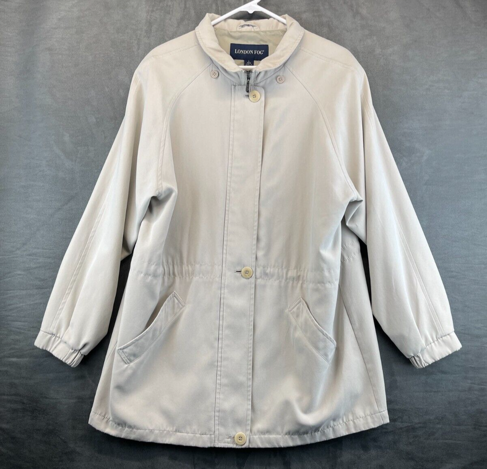 London Fog 3/4 Length Beige Full Zip Jacket for Men Size Large Style 2487