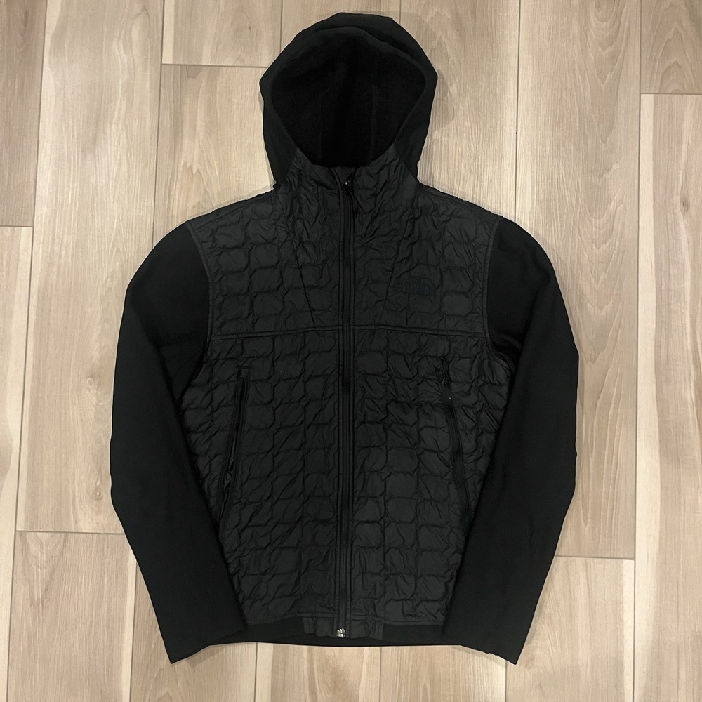 The North Face Men's Thermoball Hybrid Puffer Jacket Black, Hooded, Size Medium