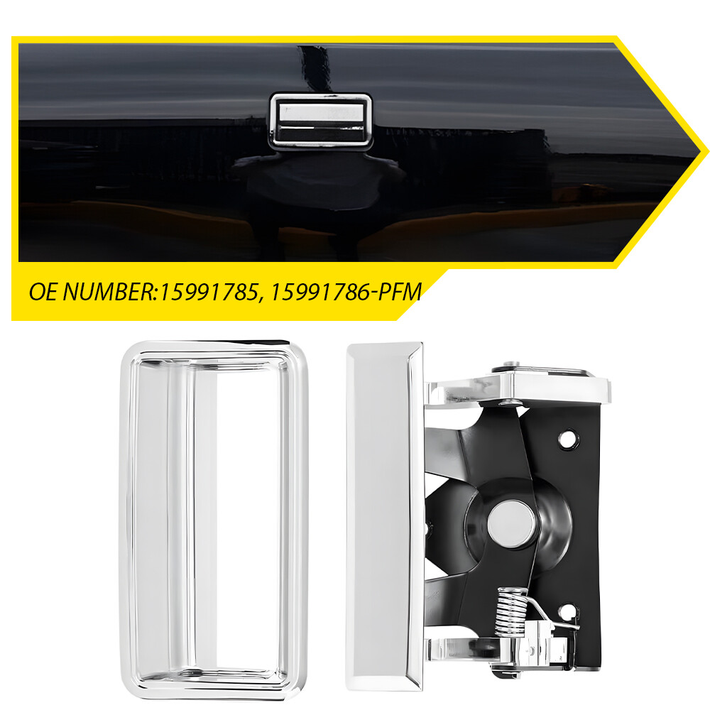 Chrome Tailgate Handle for 1988-1998 Chevy GMC Truck with Rod Clips