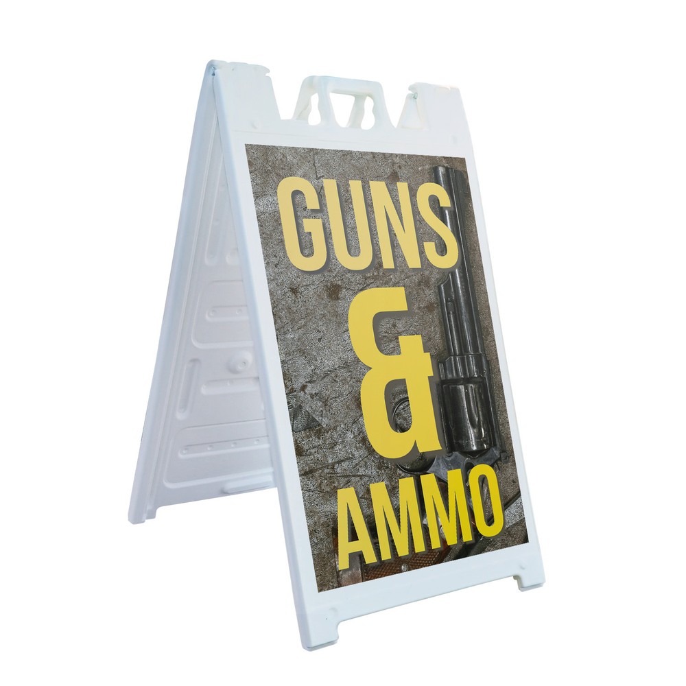 Guns Ammo Heavy Duty A-Frame Sidewalk Sign Hunting Supplies Firearm Accessories