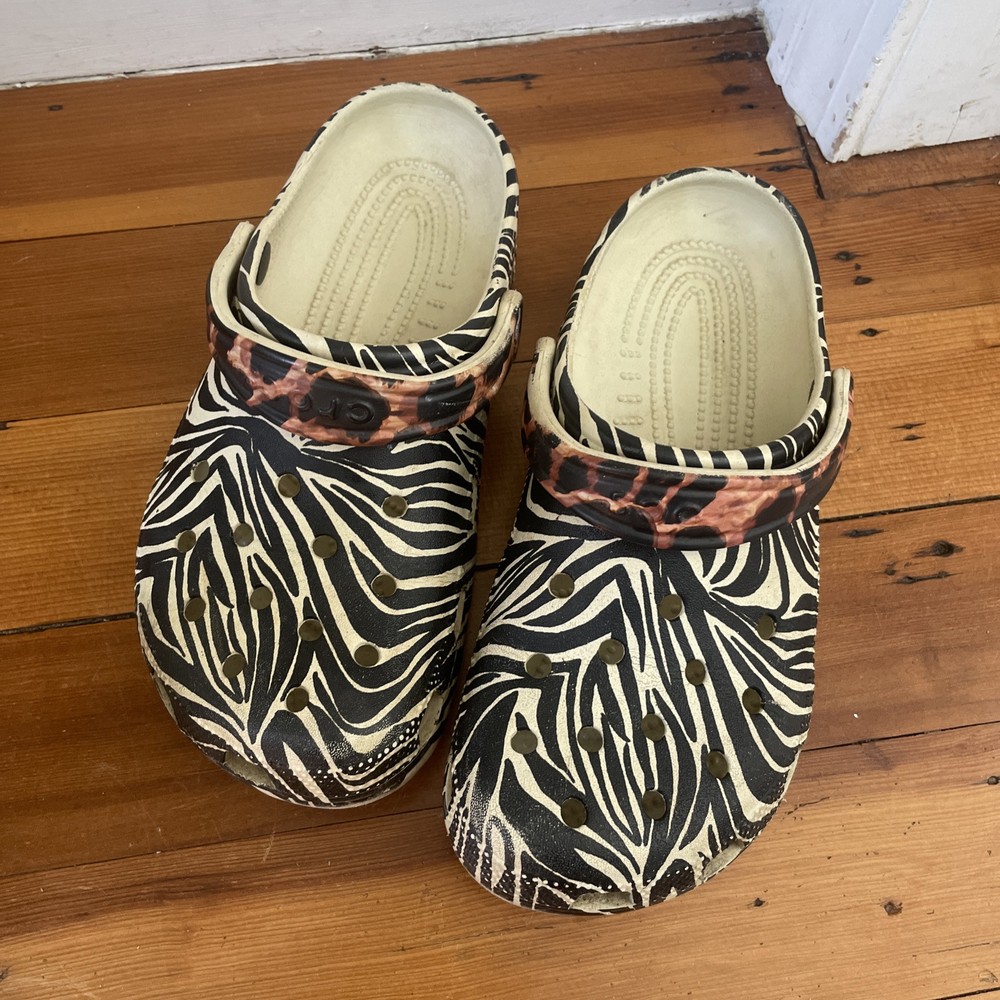 Crocs Classic Animal Remix Clog Zebra Print Women’s 9 - Men’s 7