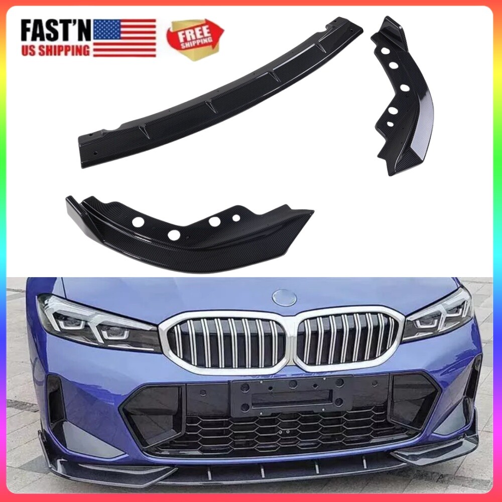 2019-2021 BMW 3 Series G20 330 M Sport Glossy Black Front Bumper Lip Spoiler