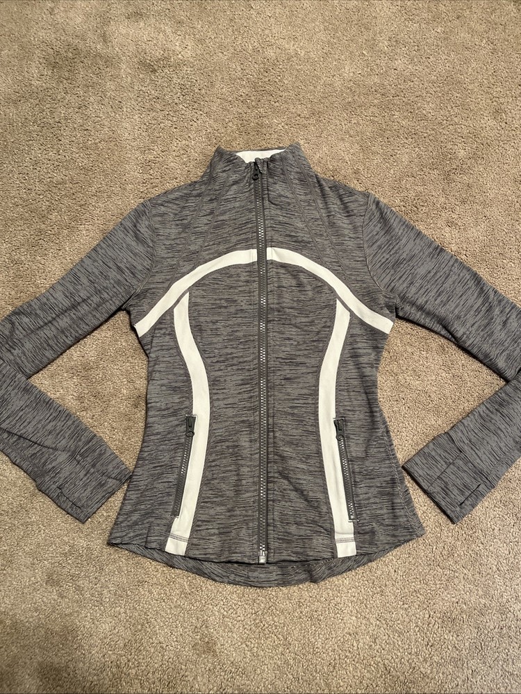 Lululemon Define Jacket Women 6 Space Dye White Heathered Grey