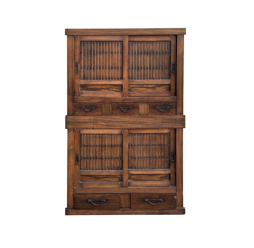 Vintage Japanese Style Sliding Doors Stack Tansu Accent Storage Cabinet ws4654