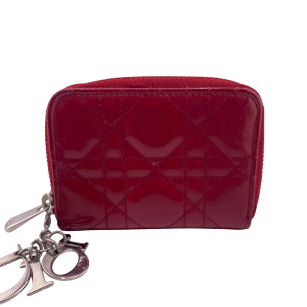 Dior Canage Round Zipper Coin Purse with Enamel Charm Preowned