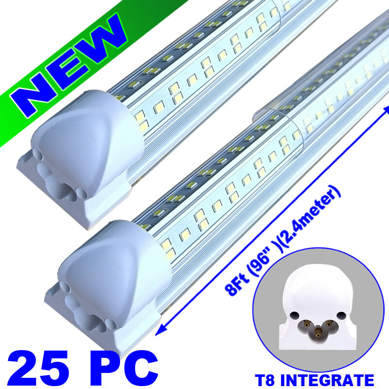 8' led shop lights 144w led Strip Lights 25PC Cold White LED Garage Lights×25