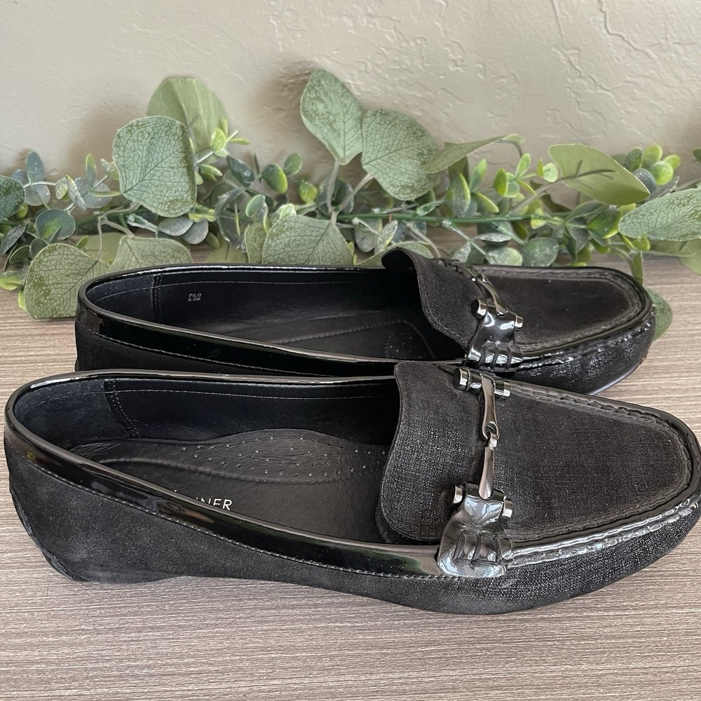 Donald J Pliner Filo Horsebit Loafers Flats Shoes Women's Size 8.5 Black Leather