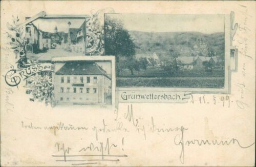 Postcard Grünwettersbach 1899 Karlsruhe Baden Guest House (No.975)