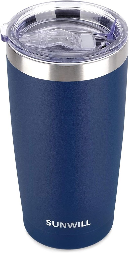 SUNWILL Travel Coffee Tumbler 20 oz Insulated Stainless Steel Mug with Lid Navy
