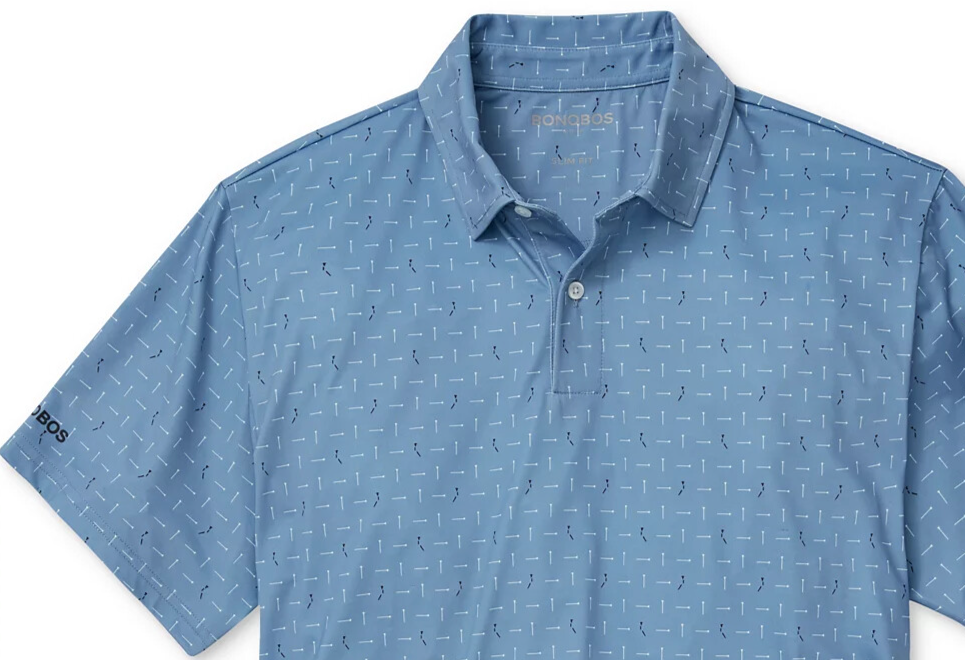 Bonobos Limited Edition Performance Polo Golf Broken Tee Geo Arrow Print Blue XL