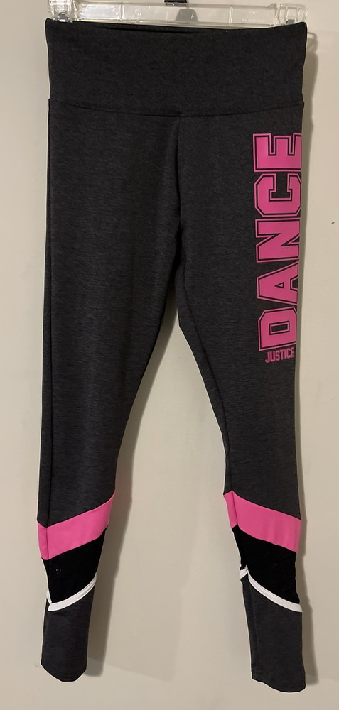 Justice Active, Girls, 14/16, Gray, “Dance”, Stretchy, Spandex, Leggings! A2779r