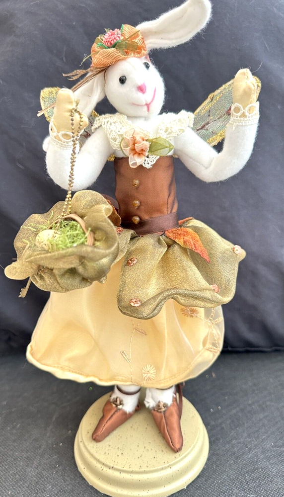Standing Bunny Rabbit Fairy Winged Doll Tabletop Décor Easter Vintage 12”