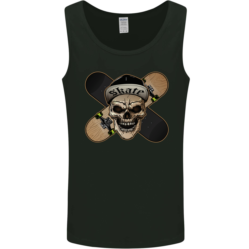Skateboard Skull Skateboarding Mens Vest Tank Top