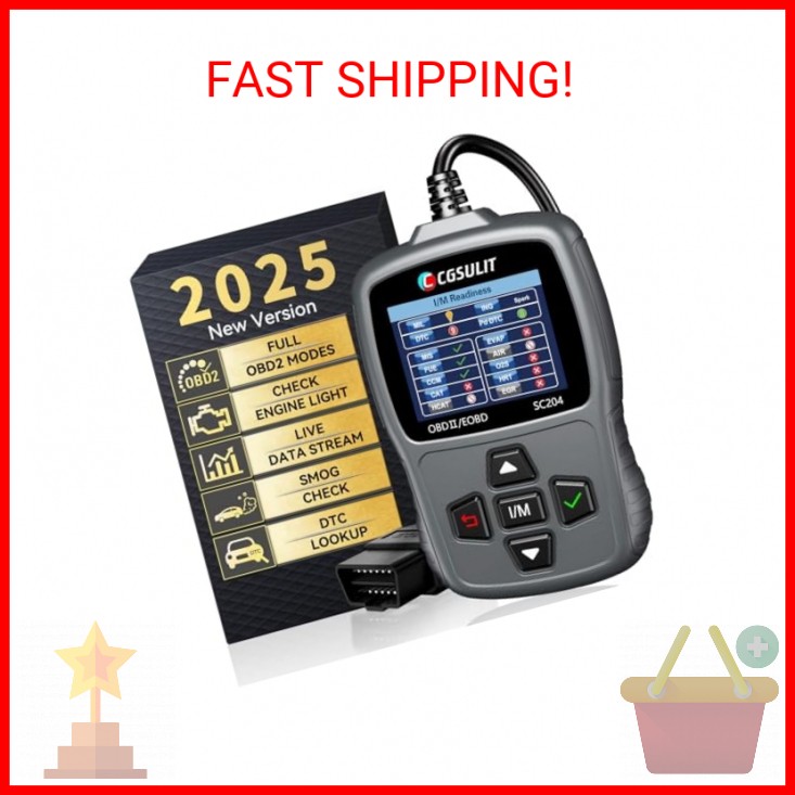 CGSULIT SC204 OBD2 Scanner Check Engine Light Code Reader and Reset Tool