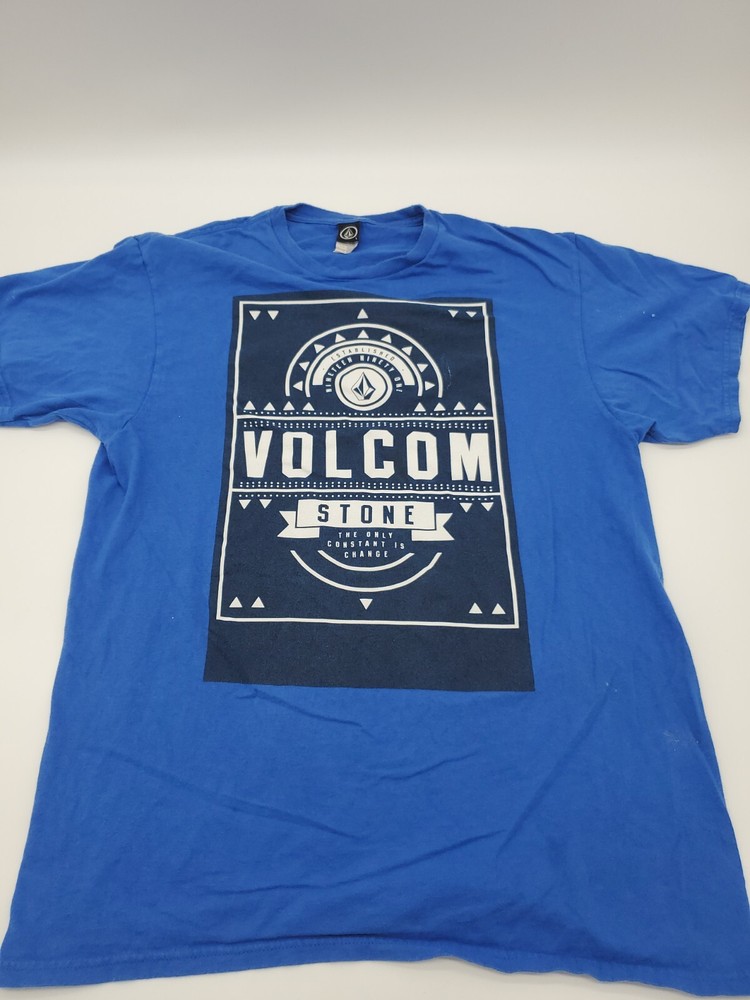 Vintage Volcom T-Shirt Men Large Blue USA Graphic Print..#18232