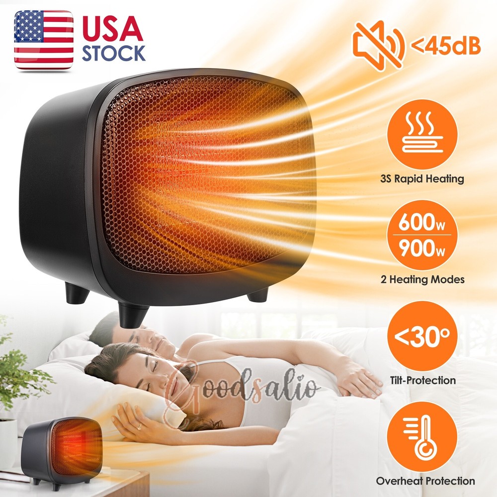 900W Household Mini Air Heater Electric Portable PTC Ceramic Heating Fan Office