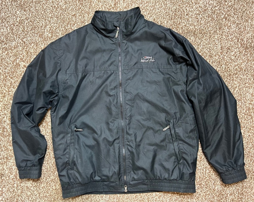 Weird Fish Men's Black Fleece-Lined Zip-Up Jacket - Size Large